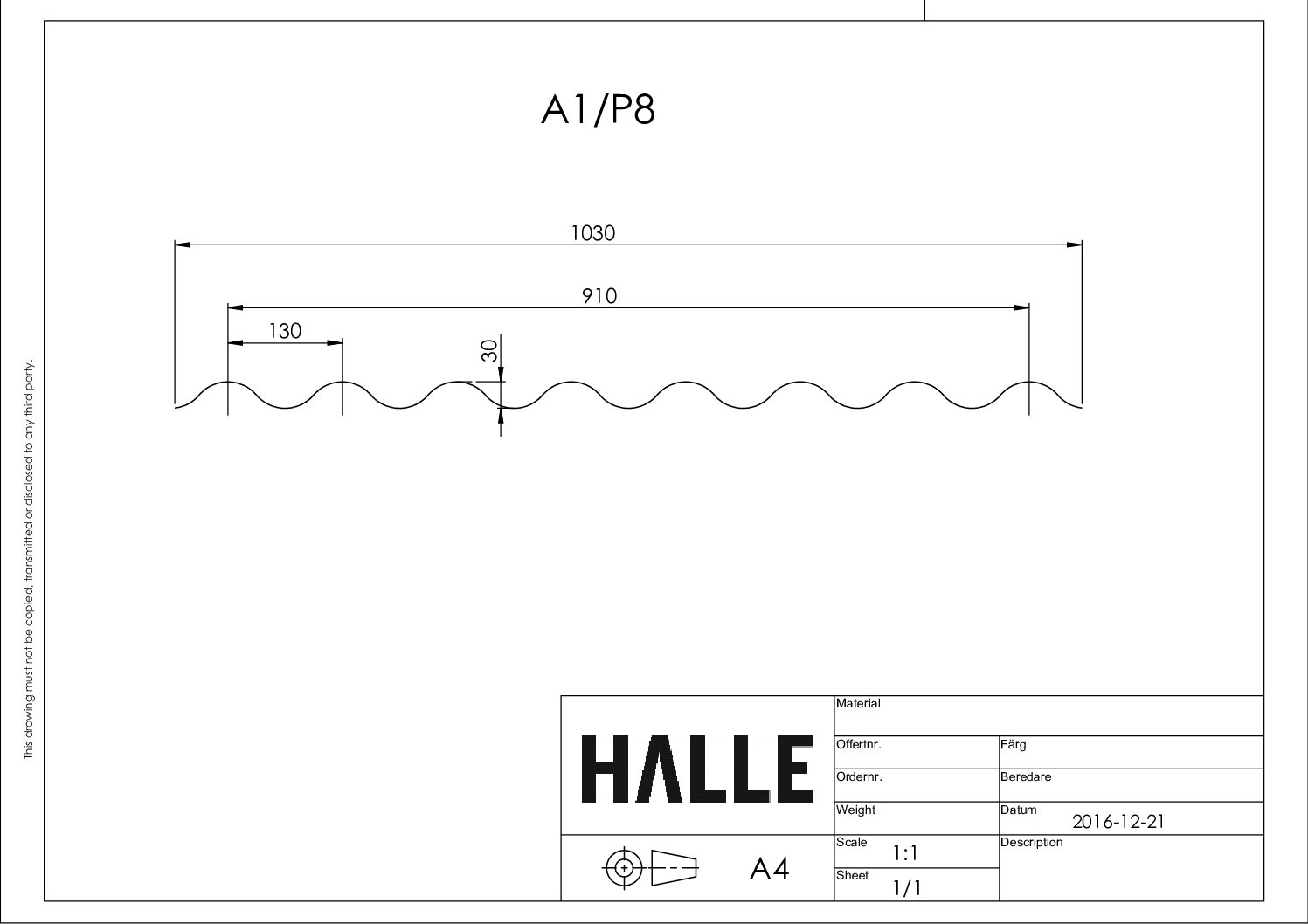 Valokate Sinus 76/18 tai 130/30 profiili - Image 3